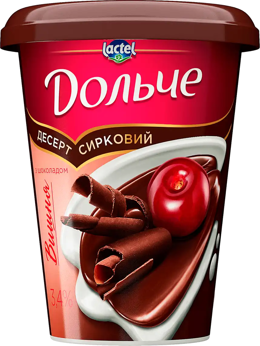 Десерт Дольче сирковий з наповнювачами вишня та шоколад 3,4% 300 г