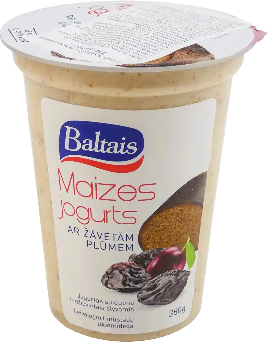 Йогурт Baltais хлібний з чорносливом 380 г
