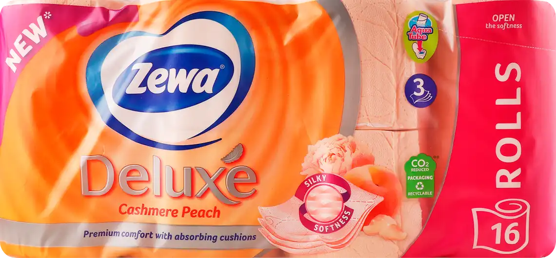 Туалетний папір Zewa Deluxe Cashmere peach 3-шаровий 16 шт