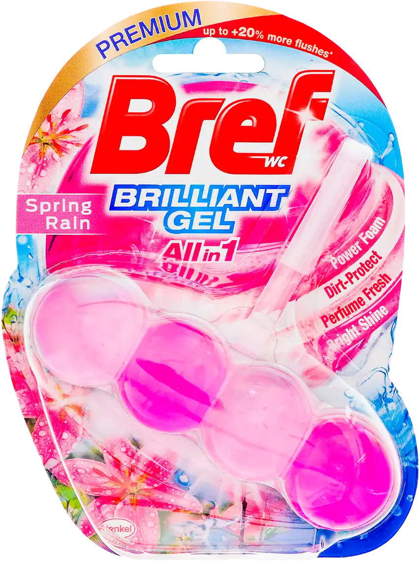Блок туалетний Bref Brilliant Gel All in 1 Весняний дощ підвісний 42 г
