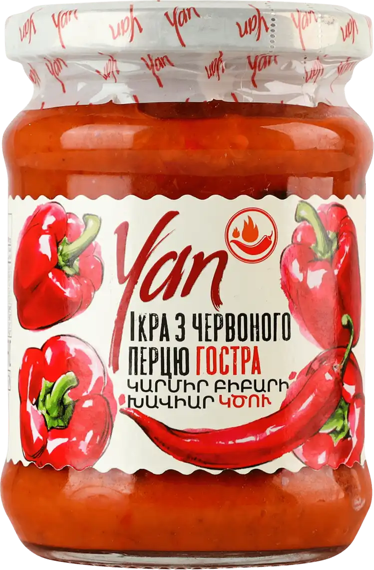 Ікра Yan із червоного перцю гостра 250 г