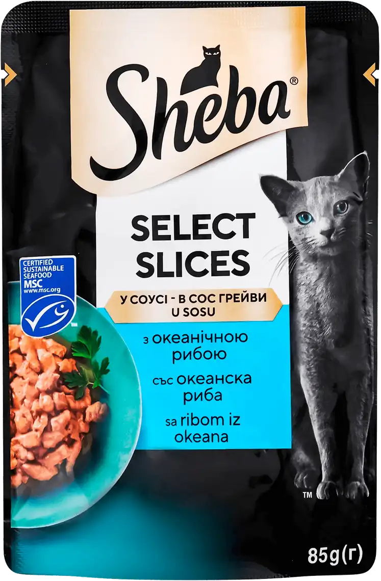 Корм для котів Sheba Selection in Sauce вологий з океанічною рибою в соусі 85 г