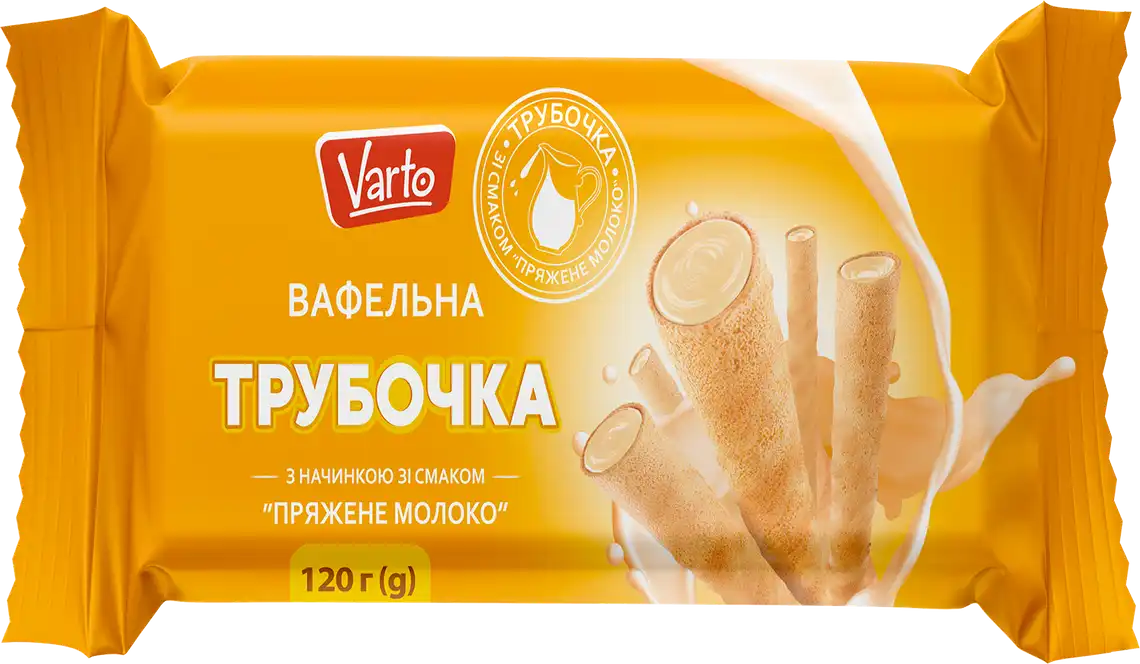 Вафельна трубочка Varto зі смаком пряженого молока 120 г
