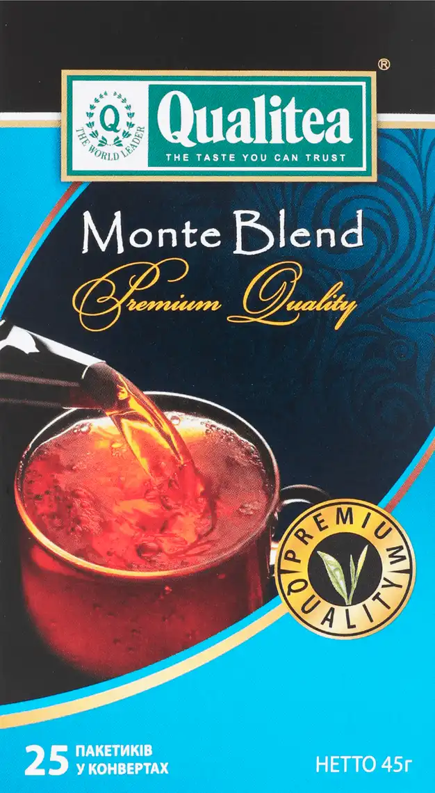Чай Qualitea Monte Blend чорний 25 пакетів по 2 г