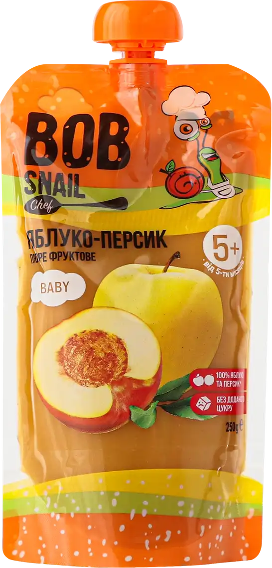 Пюре Bob Snail Яблуко-Персик 250 г