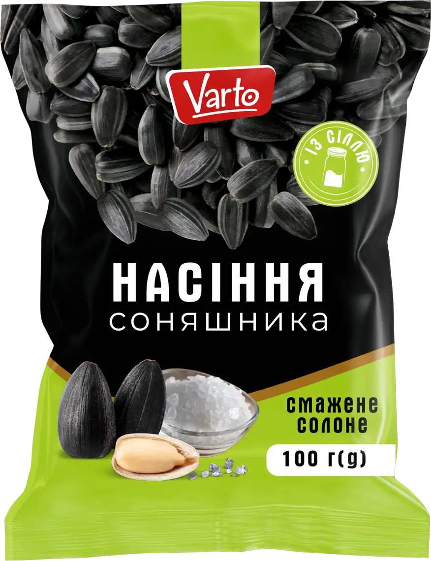 Насіння соняшника Varto смажене солоне 100 г