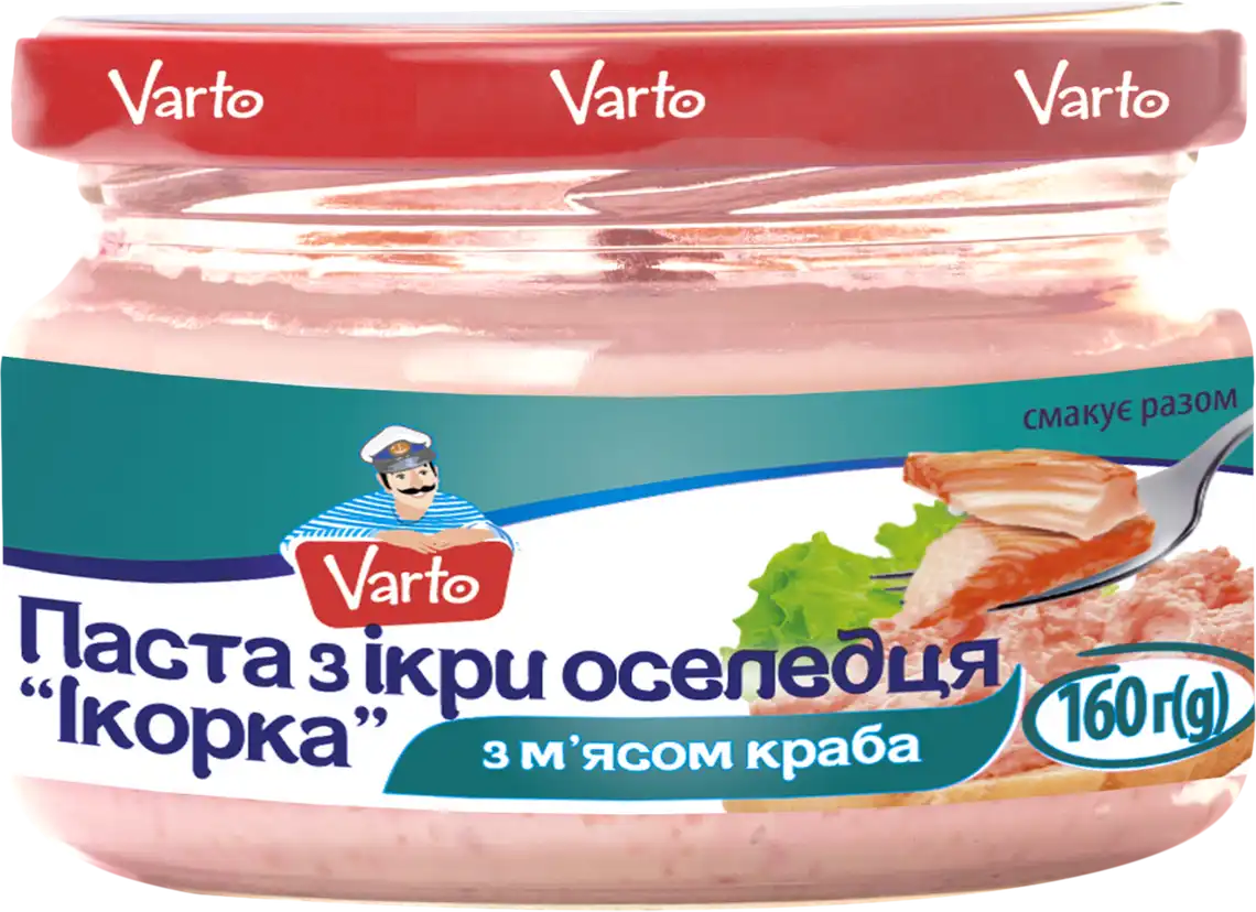 Паста з ікри оселедця Varto Ікорка з м'ясом краба 160 г