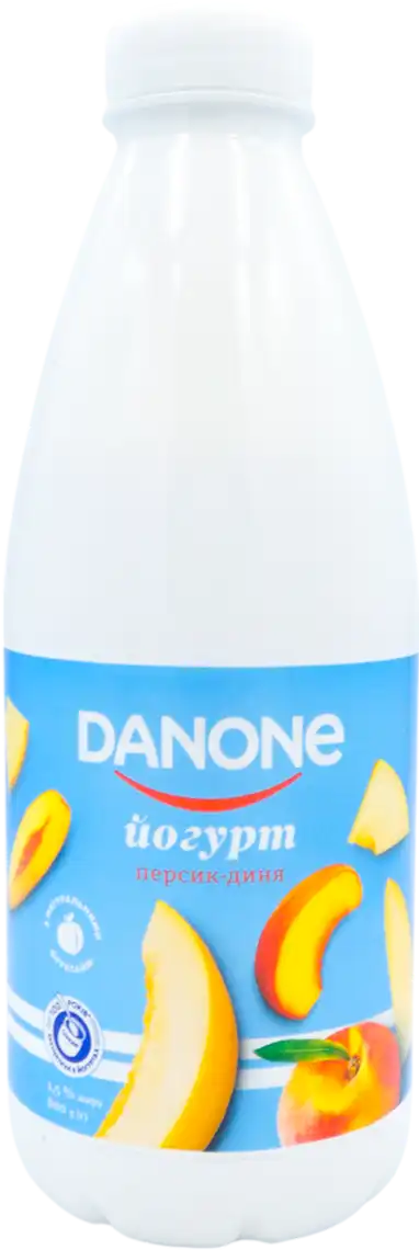 Йогурт питний Danone персик-диня 1.5% 800 г