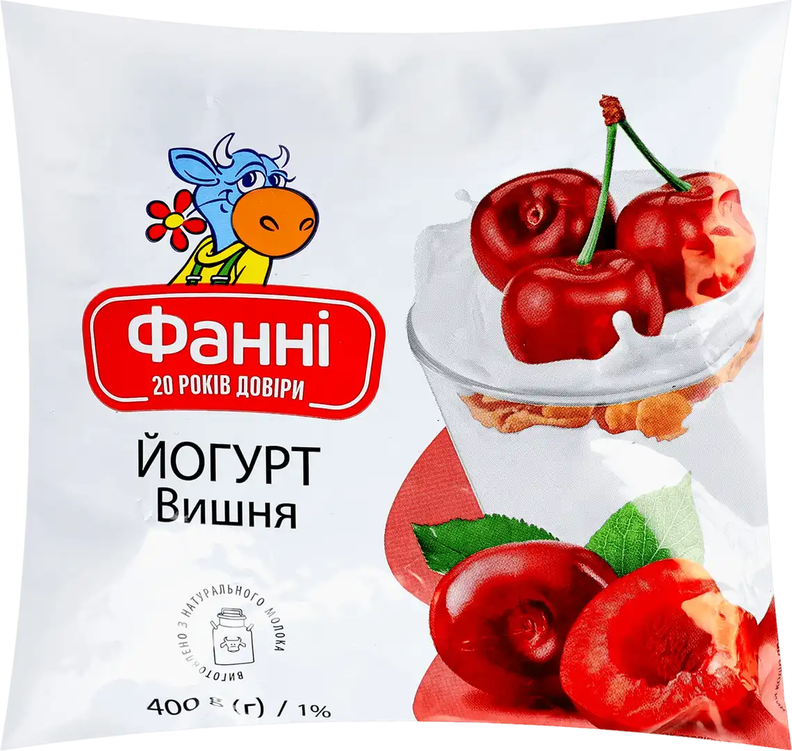 Йогурт питний Фанні Вишня 1% 400 г