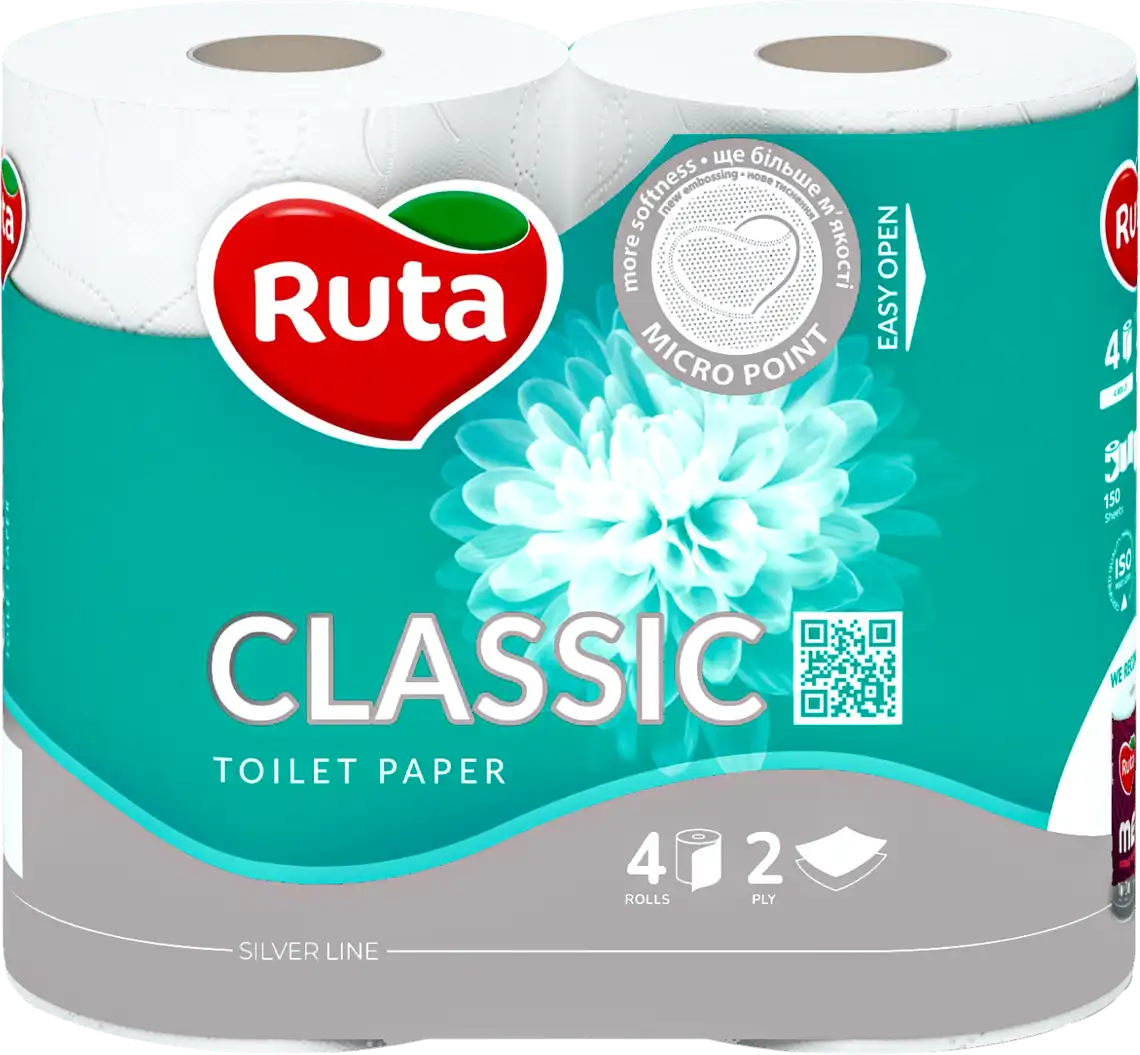 Папір туалетний Ruta Classic 2-шаровий 4 шт