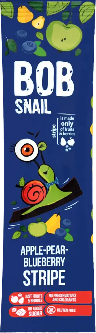 Цукерки Bob Snail натуральні Яблучно-Грушево-Чорничні 14 г