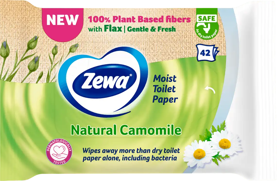 Папір туалетний Zewa Natural Camomile вологий 42 шт