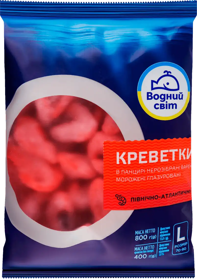 Креветки Водний Світ 70/90 800 г