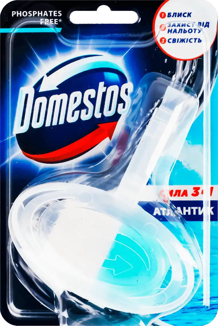 Туалетний блок Domestos Атлантік Сила 3в1 гігієничний підвісний 35г