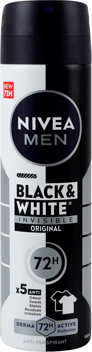 Дезодорант Nivea Men Невидимий для чорного і білого 150 мл