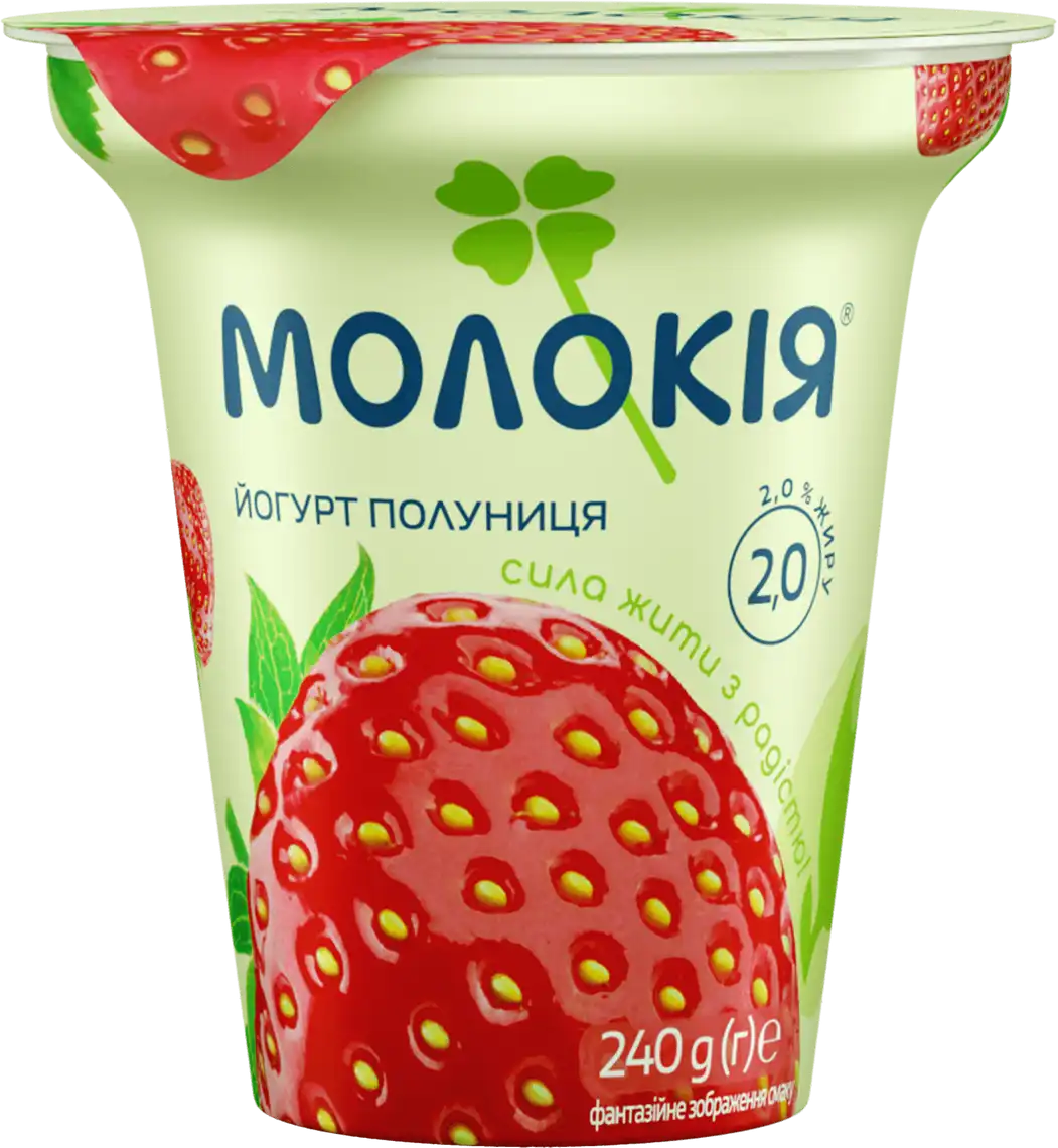 Йогурт Молокія Полуниця 2% 240 г