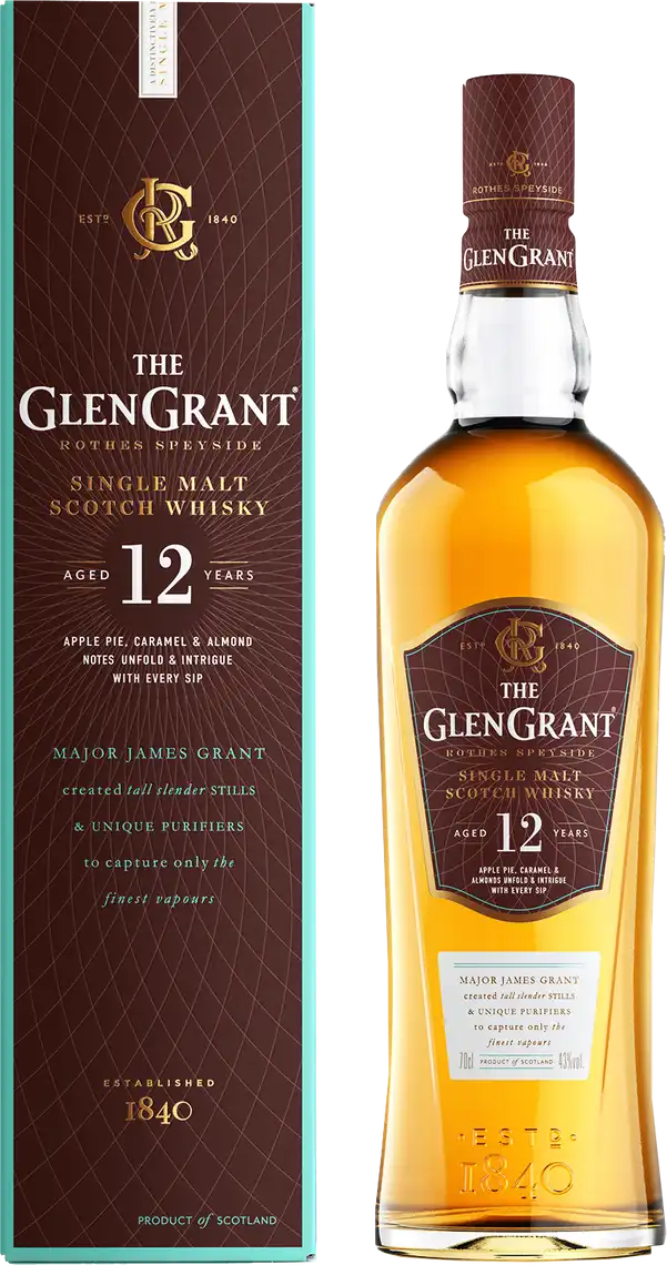 Віскі Glen Grant односолодовий 12 років витримки 43% 0.7 л в коробці