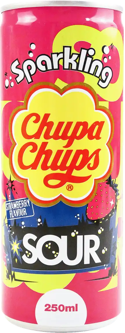 Напій Chupa Chups зі смаком полуниці кислої газований 250 мл