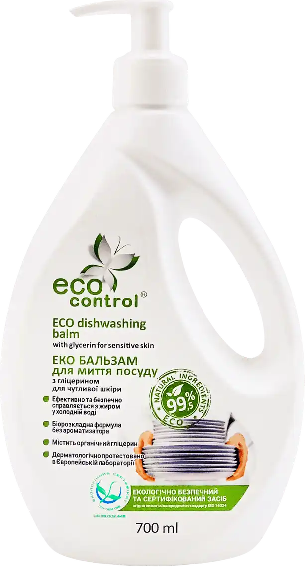 Бальзам для миття посуду ECO Control для чутливої шкіри 700 мл