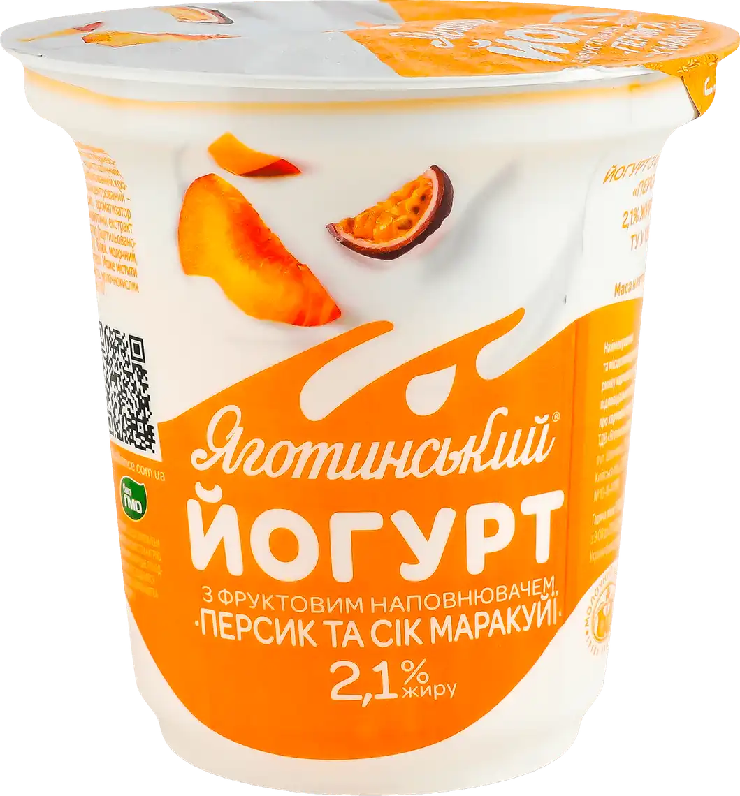 Йогурт Яготинське персик-маракуйя 2.1% 260 г