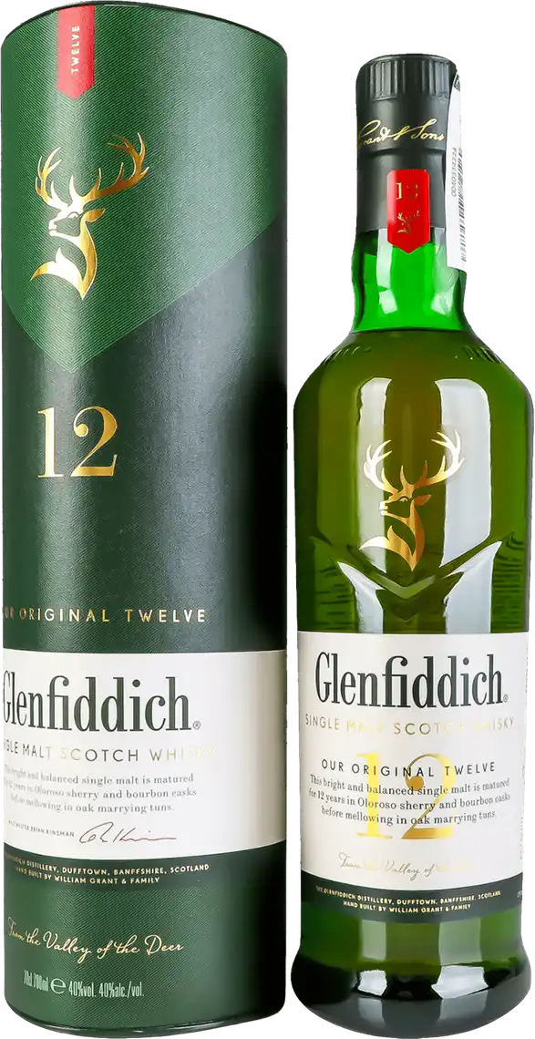 Віскі Glenfiddich односолодовий 12 років витримки 40% 0.7 л