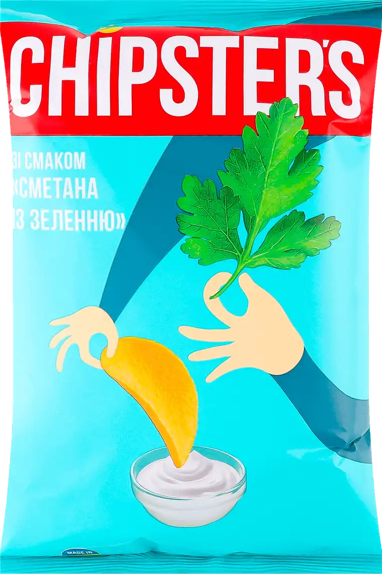 Чіпси Flint Chipster's сметана і зелень 100 г