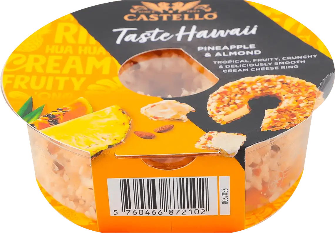 Крем-сир Castello Taste Hawaii з ананасом та мигдалем 65% 125 г