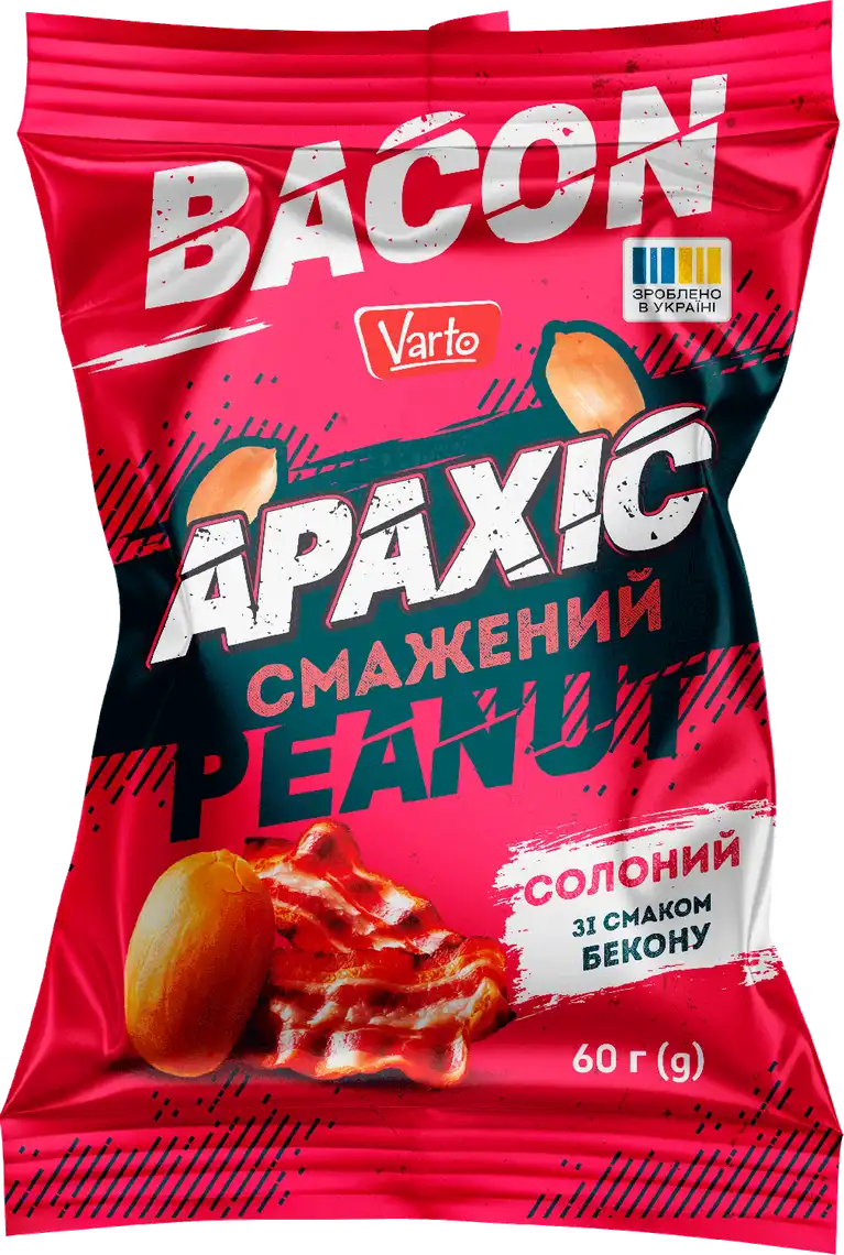 Арахіс Varto смажений зі смаком бекону 60 г