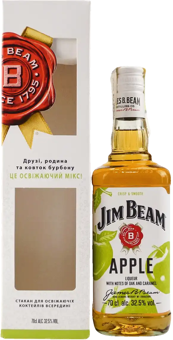 Набір лікер Jim Beam Apple 32,5% 0,7 л та 1 склянка Хайболл