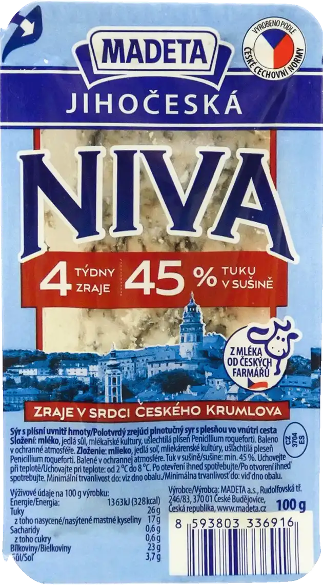 Сир Madeta NIVA з блакитною пліснявою 45% 100 г
