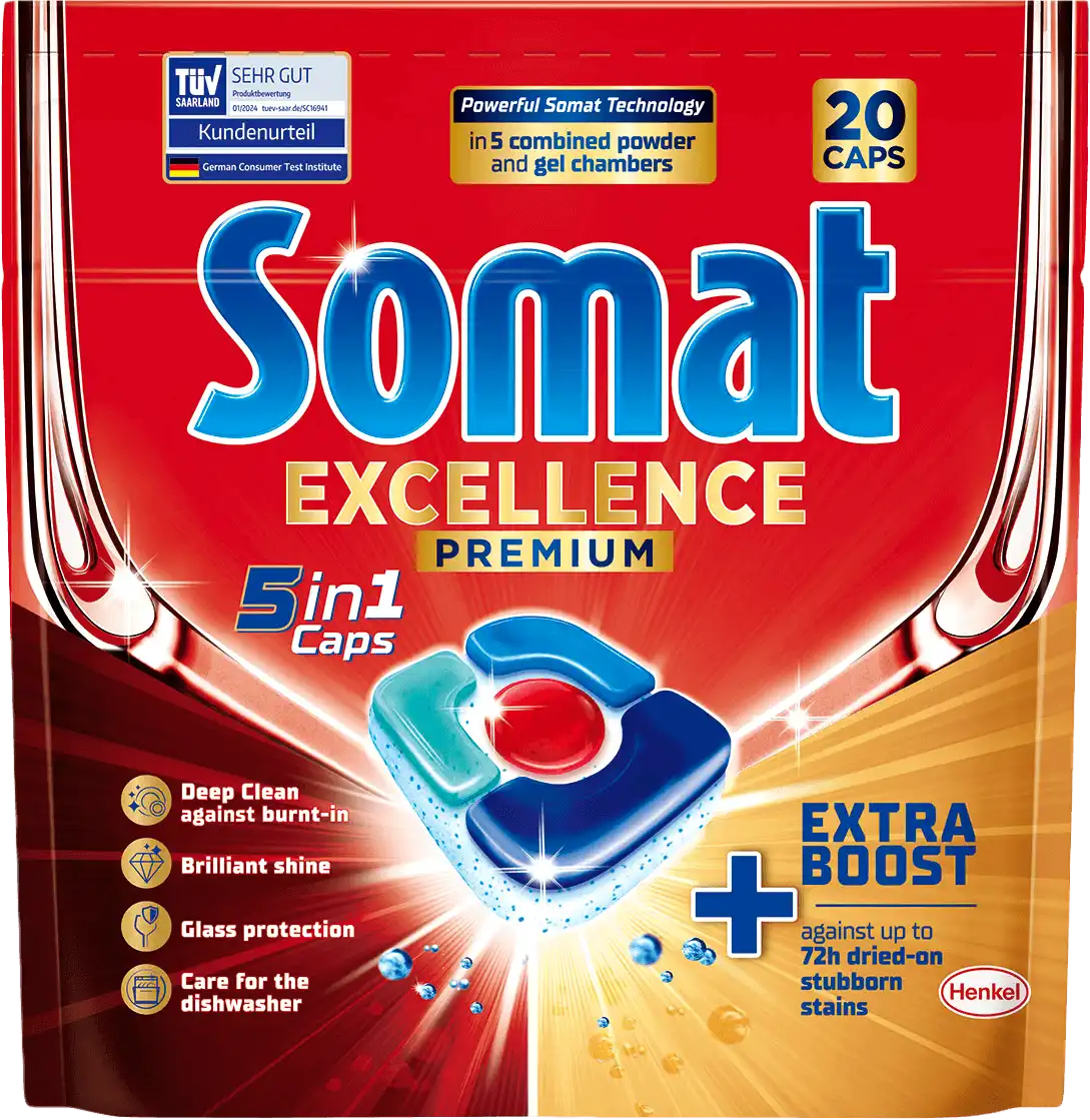 Капсули для посудомийних машин Somat Exellence 5-в-1 20 шт