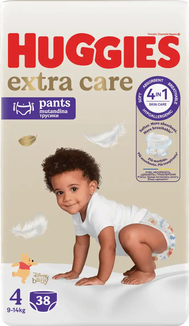 Підгузники-трусики Huggies Extra Care Mega 4 9-14 кг 38 шт