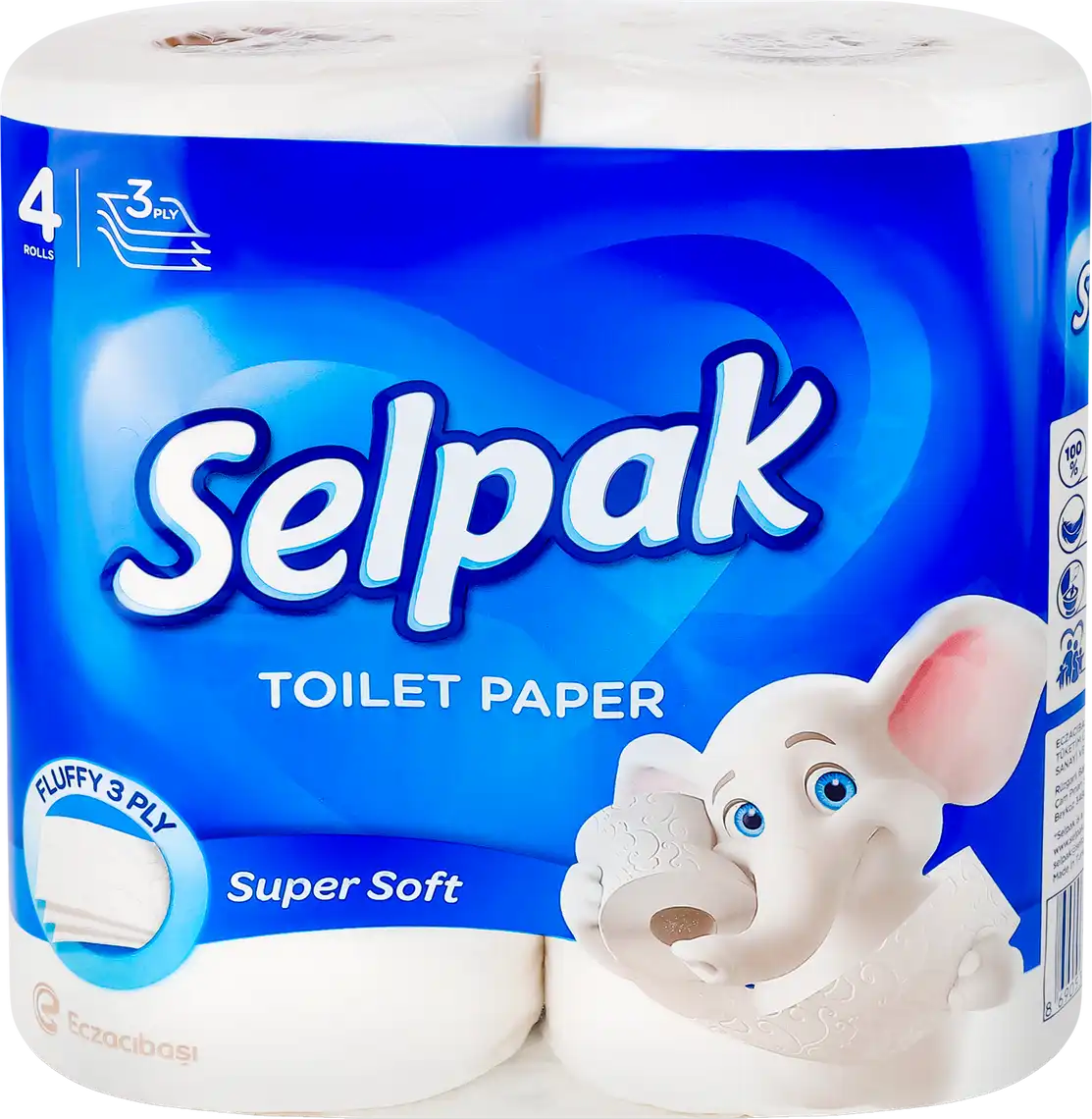 Папір туалетний Selpak Super Soft 3-шаровий білий 4 шт
