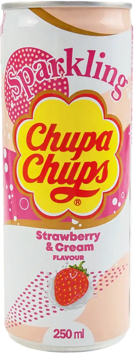 Напій Chupa Chups зі смаком полуниці з вершками газований 250 мл