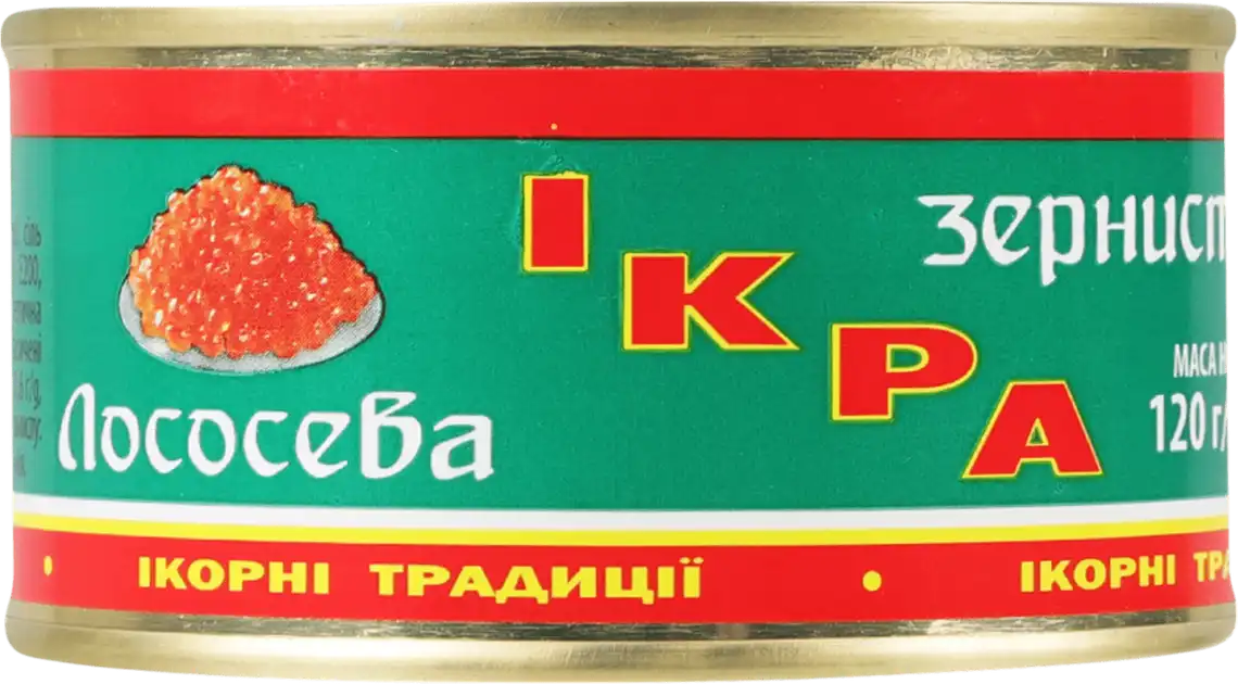 Ікра лососева Ікорні Традиції зерниста 120 г
