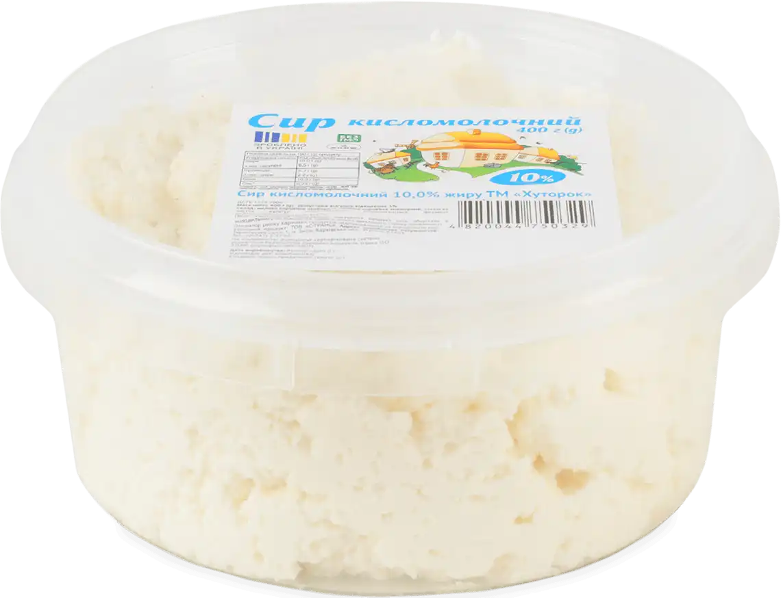 Сир Хуторок кисломолочний 10% 400 г