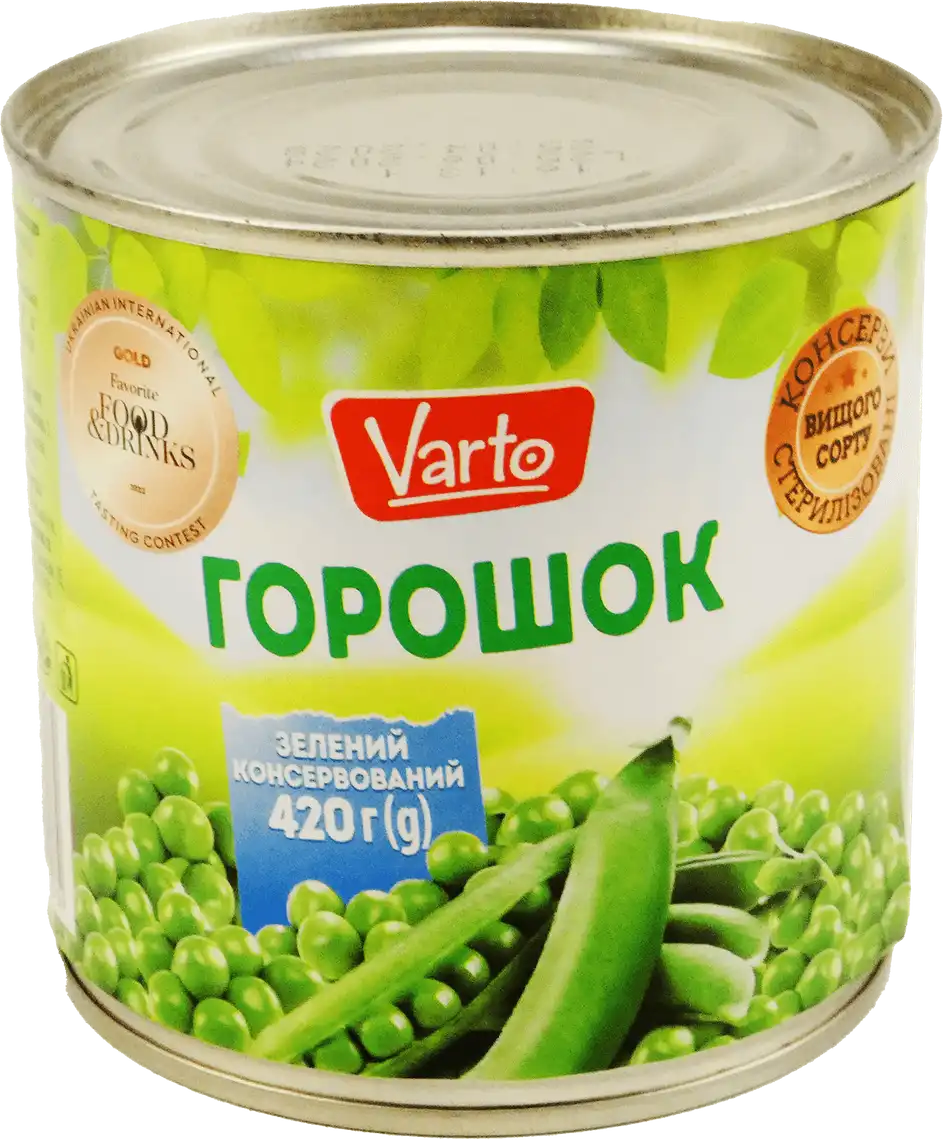 Горошок Varto зелений консервований 420 г