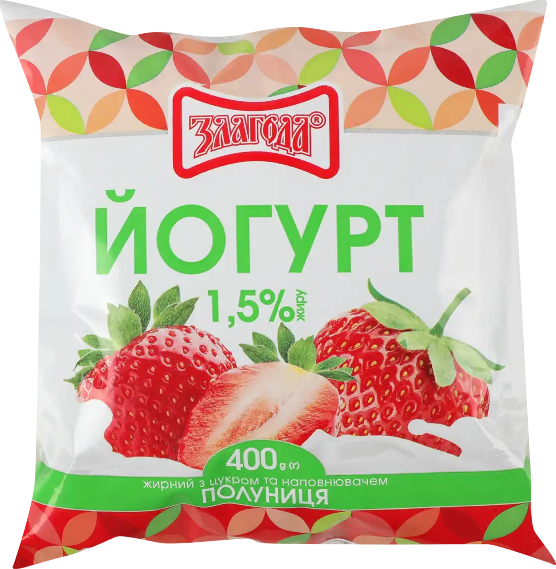 Йогурт Злагода полуниця 1% 400 г
