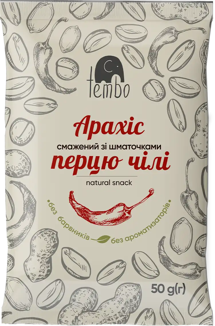 Арахіс Tembo зі шматочками перцю чілі 50 г