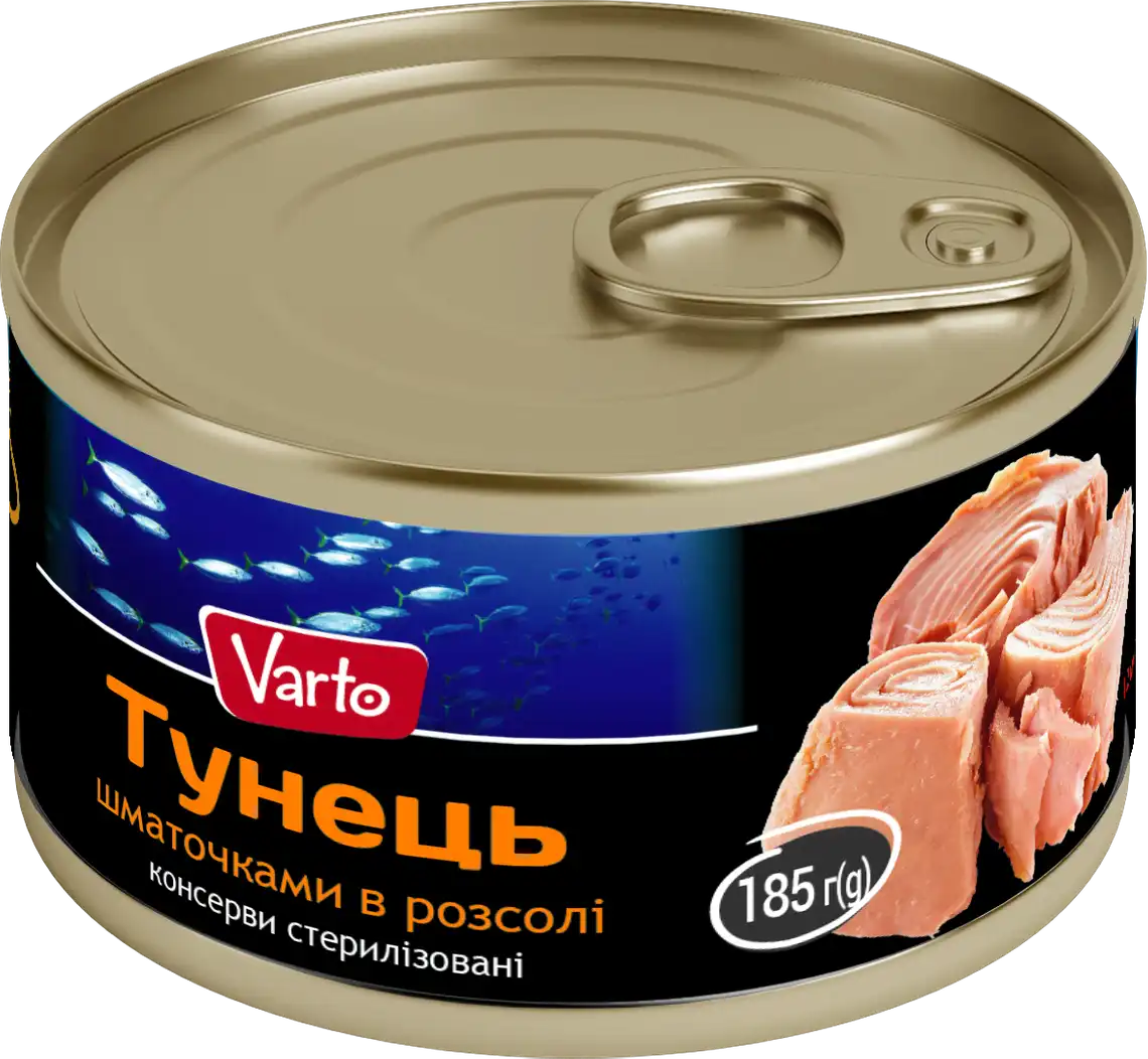 Тунець Varto шматочками у розсолі 185 г