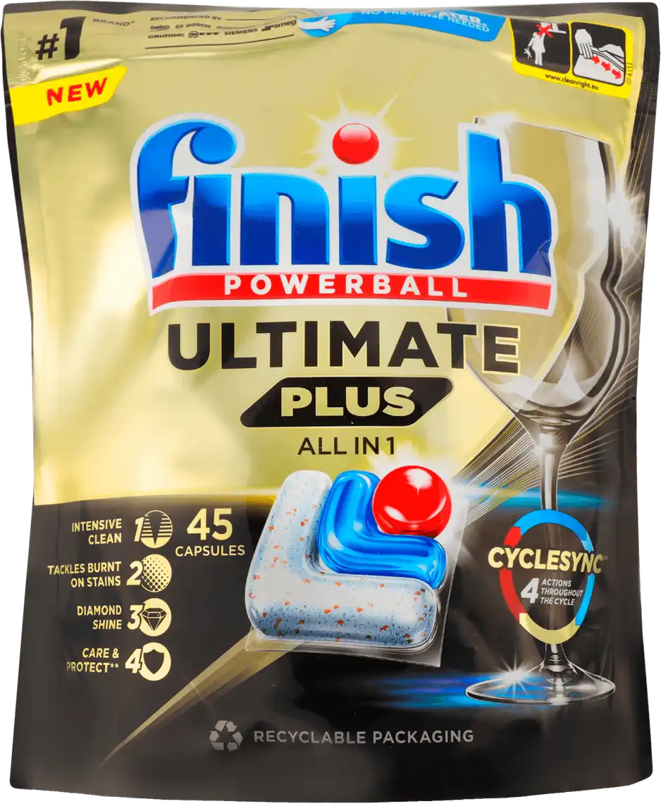 Капсули для посудомийних машин Finish Ultimate All in 1 для миття посуду 45 шт