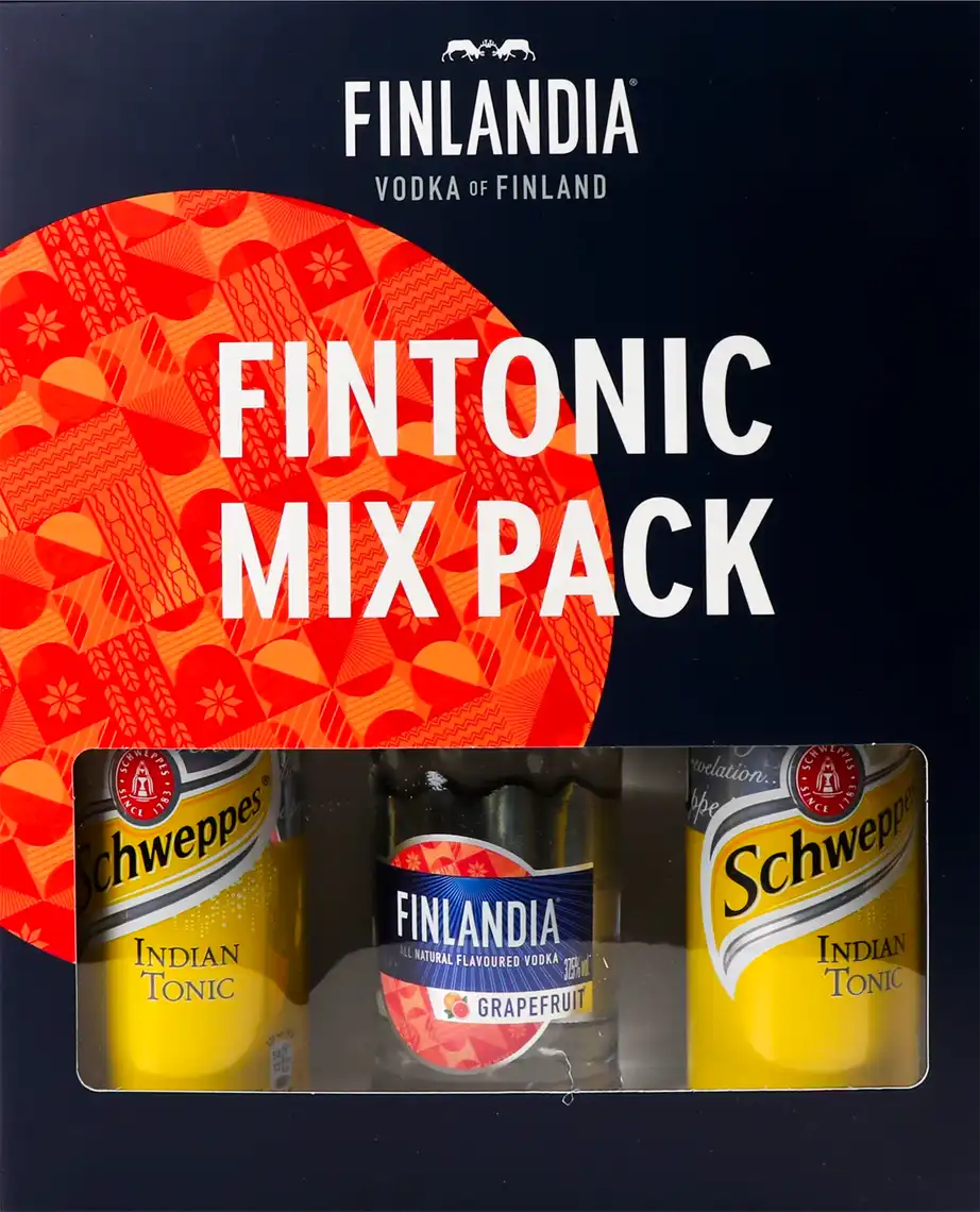 Набір напій алкогольний Finlandia Grapefruit 0.5 л + Schweppes Indian Tonic 2 банки по 0.33 л
