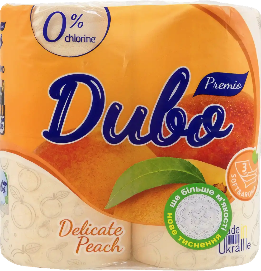 Папір туалетний Диво Premio Delicate Peach 3-х шаровий 4 шт.