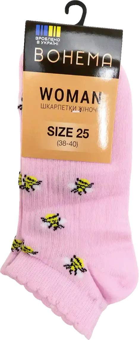 Шкарпетки жіночі BOHEMA Animals Pink укорочені р.25