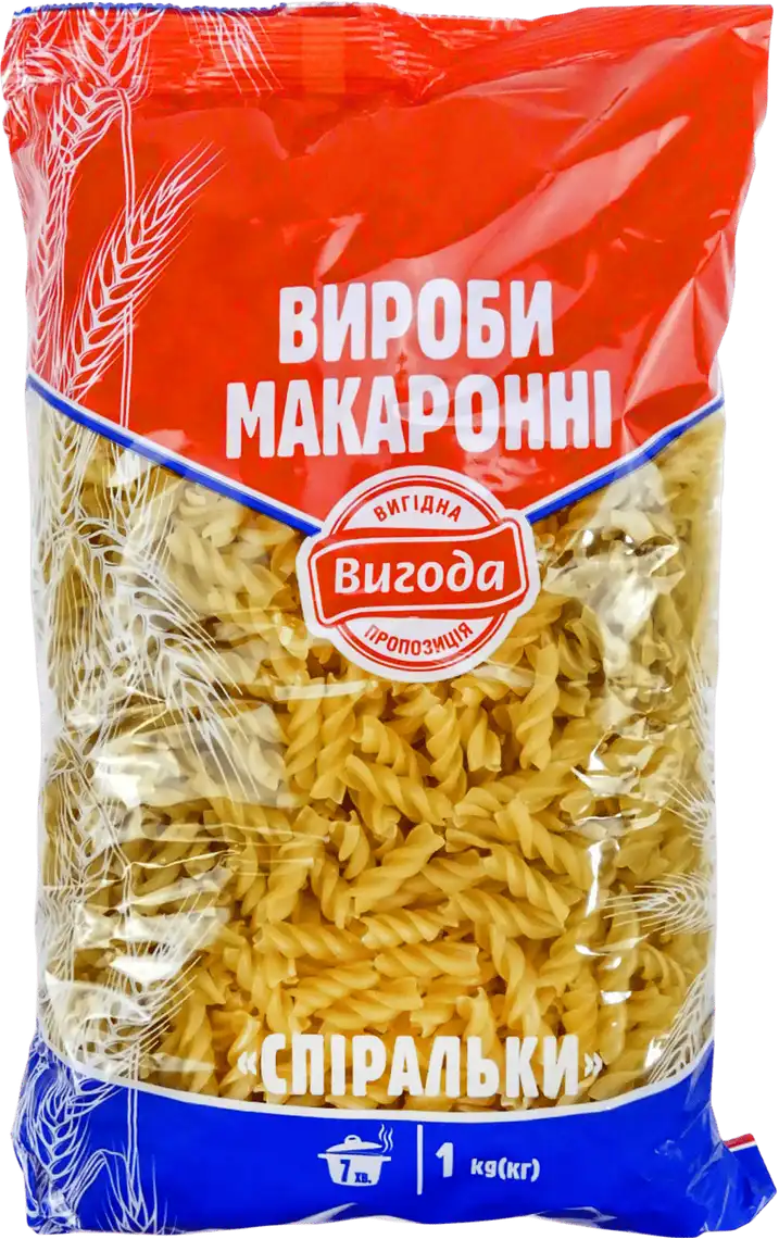 Макаронні вироби Вигода Спіралі, 1000 г