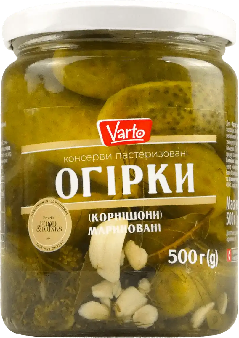 Огірки корнішони Varto мариновані 500 г