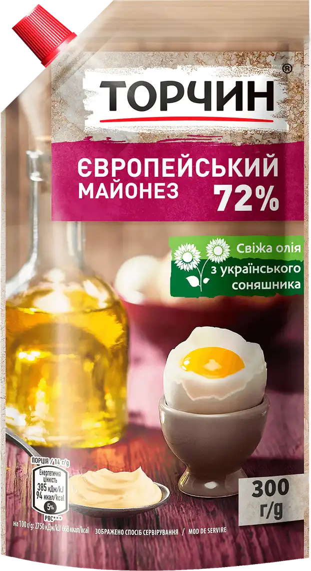 Майонез Торчин Європейський 72% 300 г