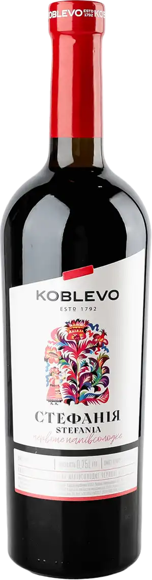 Вино Koblevo Стефанія червоне напівсолодке 0,75 л
