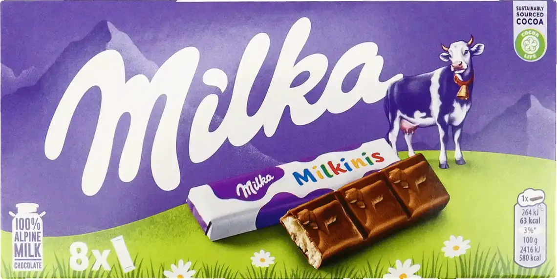 Шоколад Milka Milkinis молочний з молочною начинкою 87,5 г