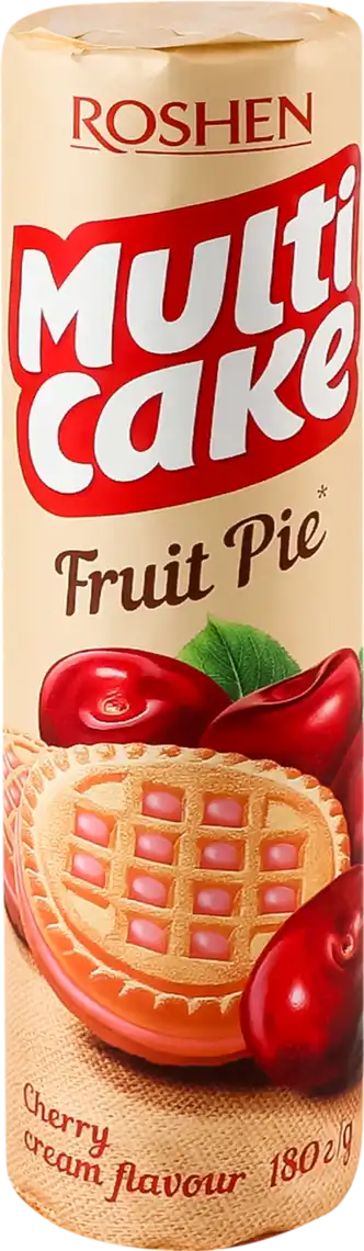 Печиво Roshen Multicake Fruit Pie вишня-крем цукрове 180 г